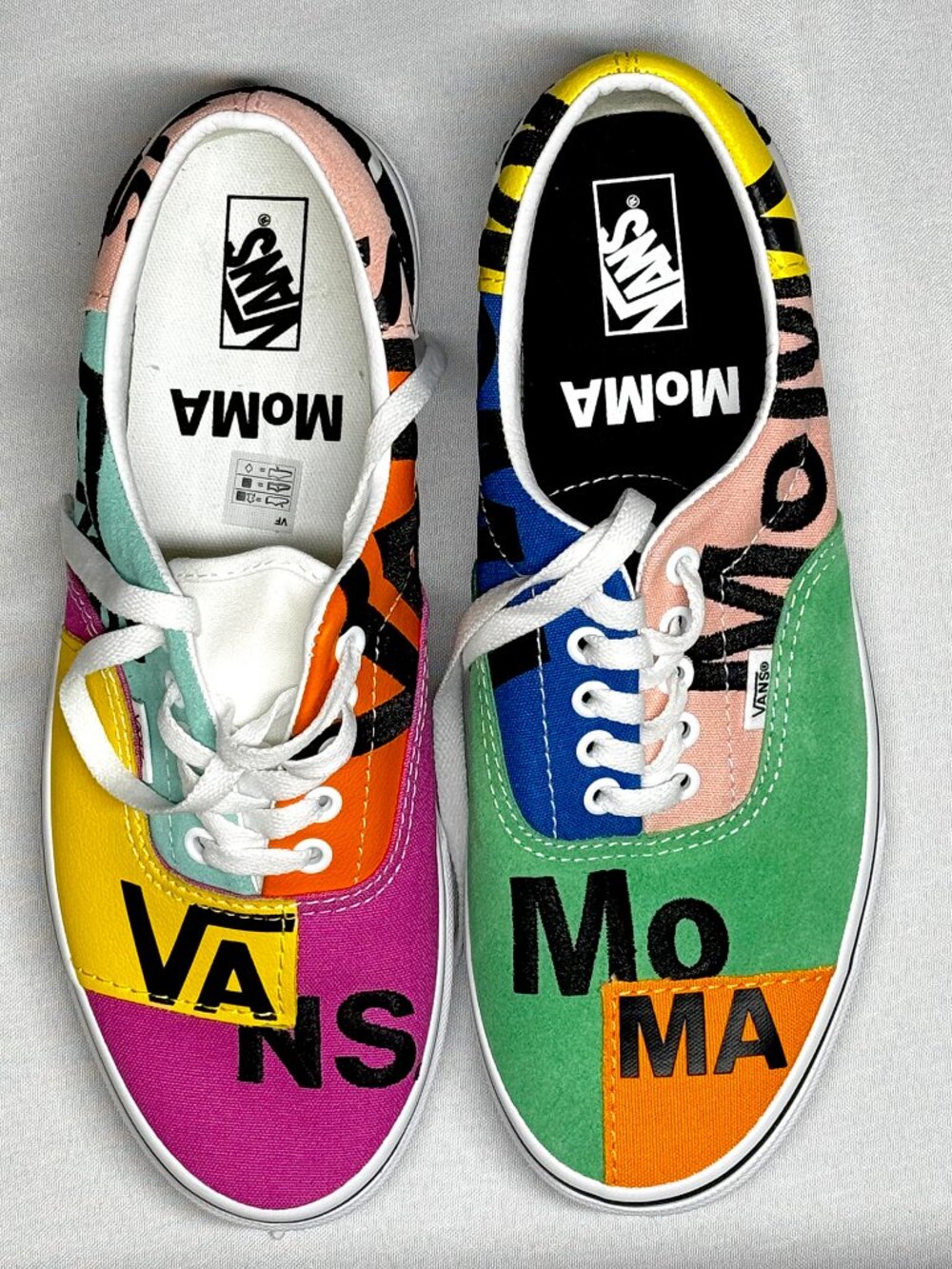 New Vans x MoMA Multicolor Patchwork Logo Sneakers Shoes Men's 9.5 women's 11